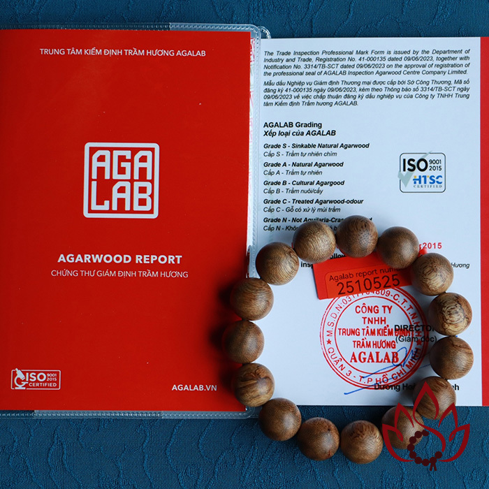 Vòng Trầm Hương Hạt Tròn | 14 Ly | Trầm Tốc Banh Tự Nhiên